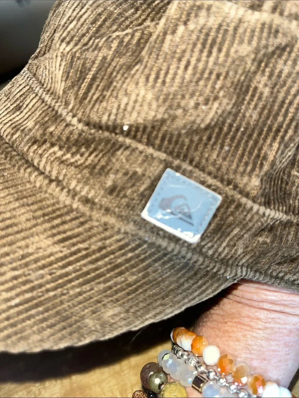 Quiksilver Unisex Green / Brown Corduroy Cadet Cap S/M